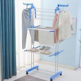 Movable 4 Tiers Foldable Houseware Stainless Steel Metal Clothes Coats Rack